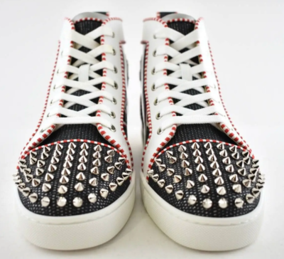 Christian Louboutin Mens Lou Spikes Orlato Flat Black High Top