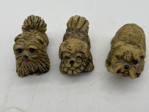 Lot Of Dog Figurines 9 Dog Figurine Lot Mixed Material Resin Instant Collection - Picture 9 of 17
