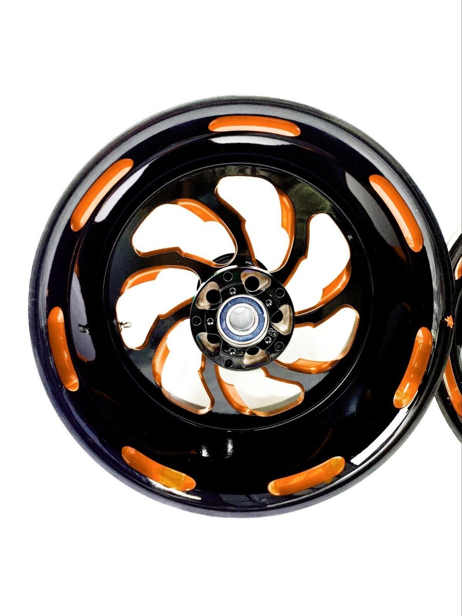 ZX10 240 FAT TIRE BLACK & ORANGE SAMURAI WHEELS 2004-2010 KAWASAKI