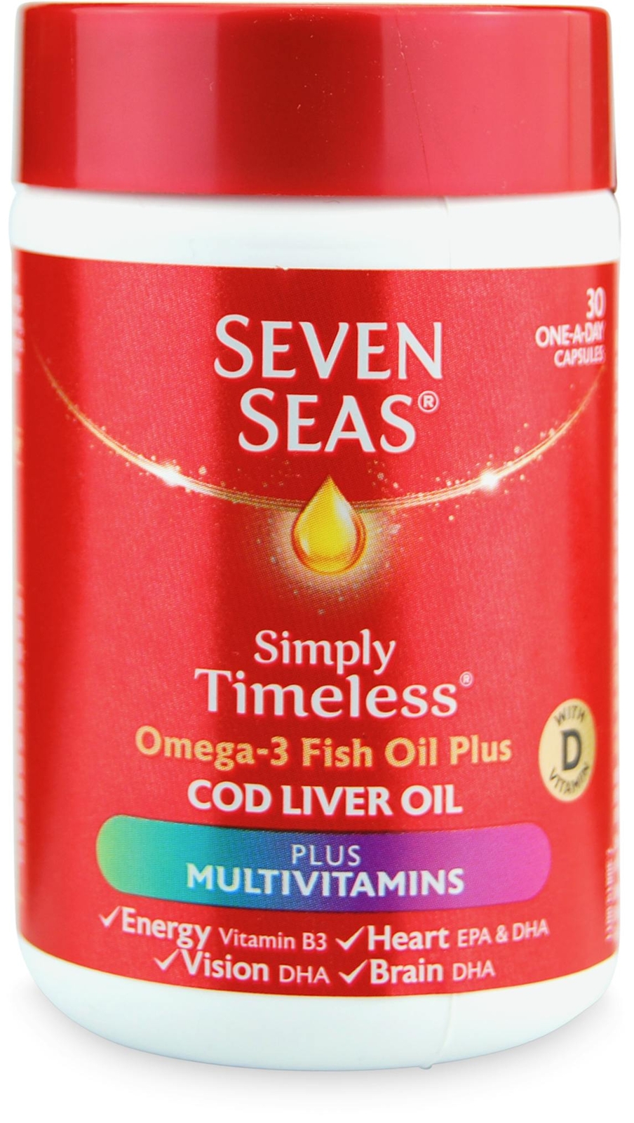 Seven Seas Omega-3 Fish Oil + Cod Liver Oil Capsules - 30 Capsules - Image 3
