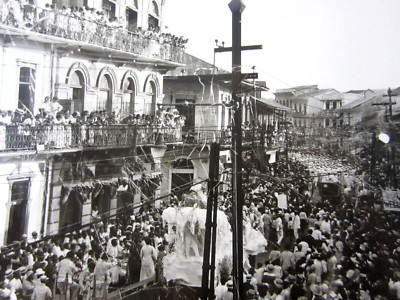 Vintage Panama City Central Avenue Casco Viejo Carnival Parade Float Photo 1920s