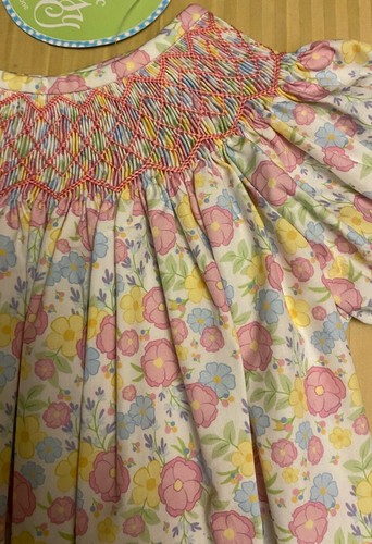 Girls NWT Classic Whimsy Smocked Bubble Romper Free Bow 3T - Picture 4 of 12