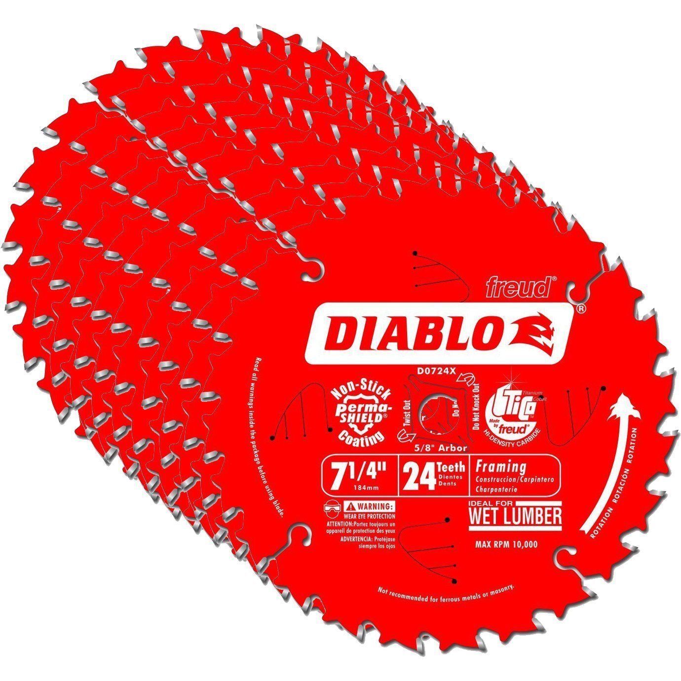 10 BLADES Freud D0724X A surprise price is realized Diablo 7-1 ! Super beauty product restock quality top! Framing 24T B 4-inch Saw ATB