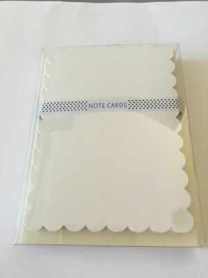 Hallmark Blank Note Cards ~ Cream Scalloped Edge Qty 24 w/Envelopes