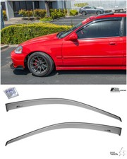 Eos Visors For 96-00 Honda Civic Coupe Jdm Clip-on Side Window Guard Deflectors