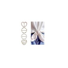 4PCS Scarf Ring Clip Shirt Clip T-shirt Ties Clips Clothes Corner Knotted But...