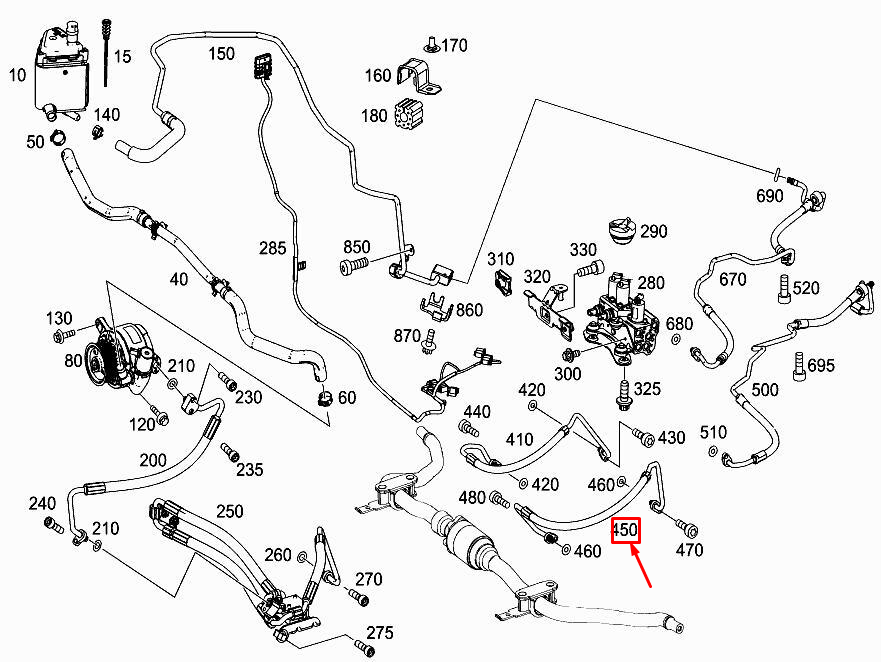 MERCEDES-BENZ GLE W166 Oil Pressure Line A1663204654