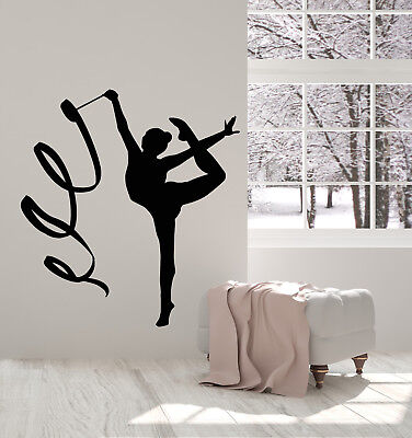 Vinyl Wall Decal Rhythmic Gymnastics School Logo Sport Girl Stickers 3249ig