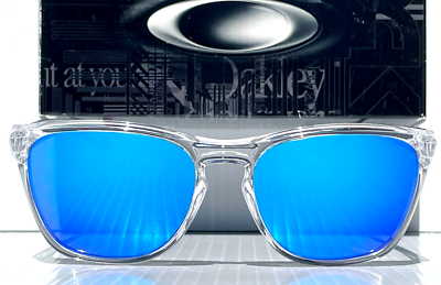 NEW Oakley MANORBURN Shiny Clear POLARIZED Galaxy Blue Lens