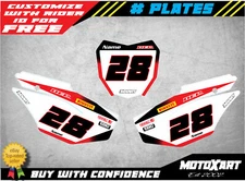 Custom Number Plates to fit Honda CRF 125 2019 - 2021 STORM STYLE stickers