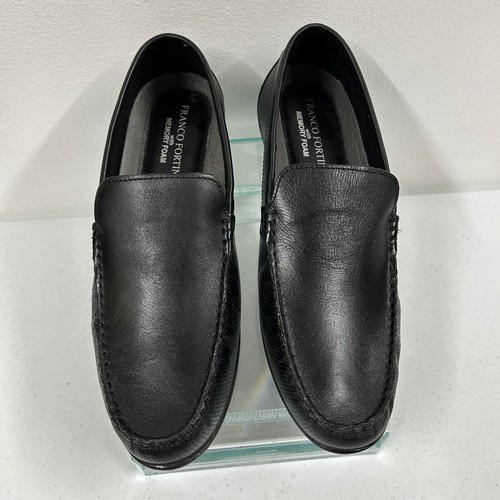 Franco Fortini Men's Slip on Loafer Shoes Black Leather Size US 11 Memory Foam - Picture 5 of 17