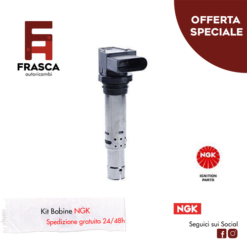 Bobina d'Accensione NGK Audi A3 1.6 FSI 115 CV 1.4 TFSI 125 CV - Foto 1 di 2