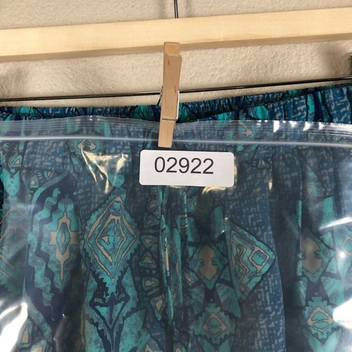 Forever 21 Shorts Women Medium Blue Geo Print Techno Rave New Wave Futuristic - Picture 12 of 12