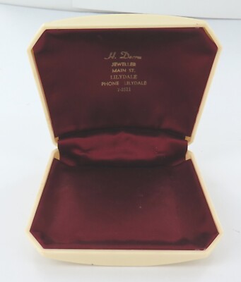 H Decru, Lilydale, Vic. Vintage / Very Nice Hard Shell Plastic Jewellery Box