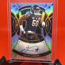 Grady Jarrett 2025 Panini Select Signatures Silver Prizm Auto Bears SP-GJT