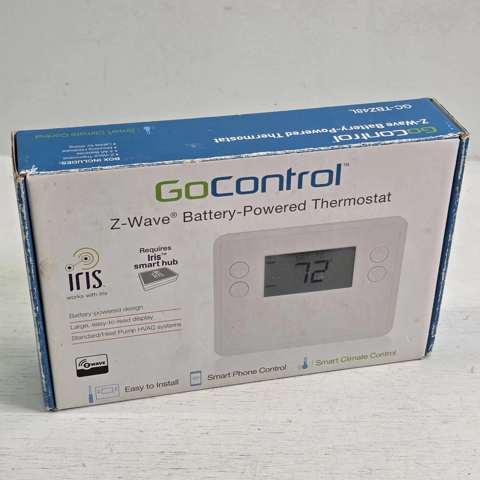 GoControl GC-TBZ48 Z-Wave Battery-Powered Thermostat - Smart Climate Control New - Image 2 of 4