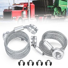 2 PCS Hood Control Latch Release Cable with Circlips Fits Peterbilt 357/375
