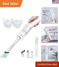 Stylish White Mini Vacuum Cleaner - Compact  Convenient for Every Space