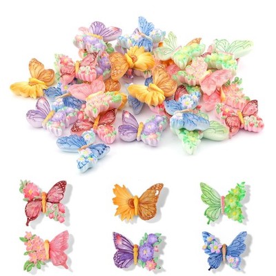 30pcs Mini Resin Butterflies, Colourful Tiny Micro Flower Butterfy Small Resi...