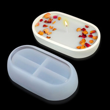 Oval Jar Resin Molds Silicone Bowl Molds Casting Epoxy Candle Holder Mold for Ca