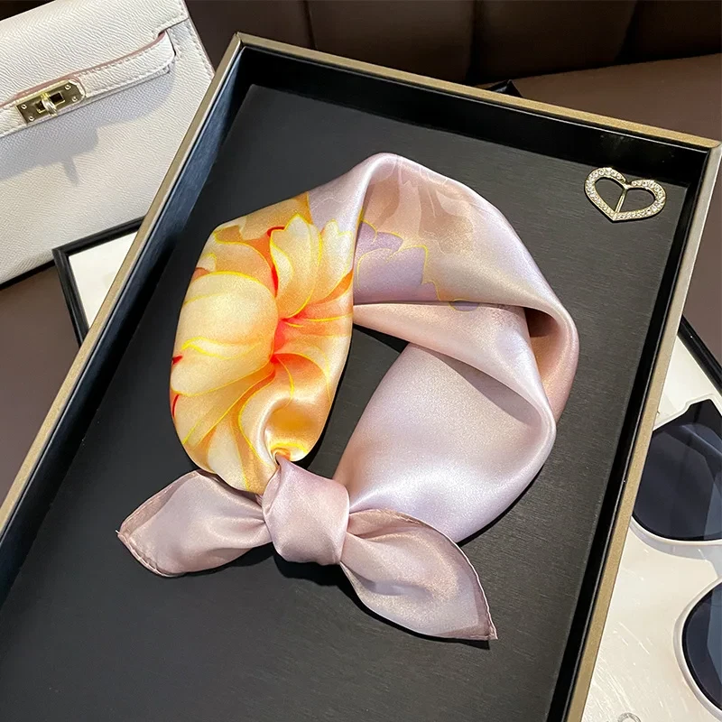 100% Natural Mulberry Silk Scarf Gift Bundle – Pastel Floral Bloom Mulberry Silk