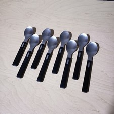 8 x Very Rare Vintage IKEA Sigill Teaspoons - 2000s - Black Handles