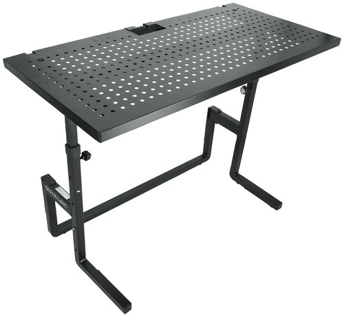 Quik Lok DJ233 Foldable DJ Table Workstation w/Perforated Shelf for Ventilation
