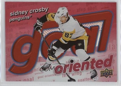 2025-26 Upper Deck Series 1 Goal Oriented Red 63/199 Sidney Crosby #GO-18 0g2a