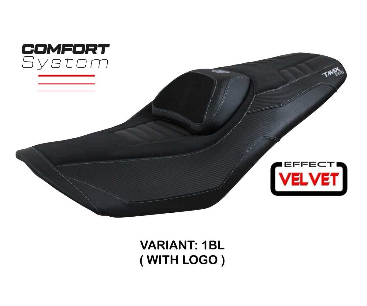 Seat cover Kiko Comfort Sys Black BL + logo TPZ Yamaha T-Max 560 2022 2026