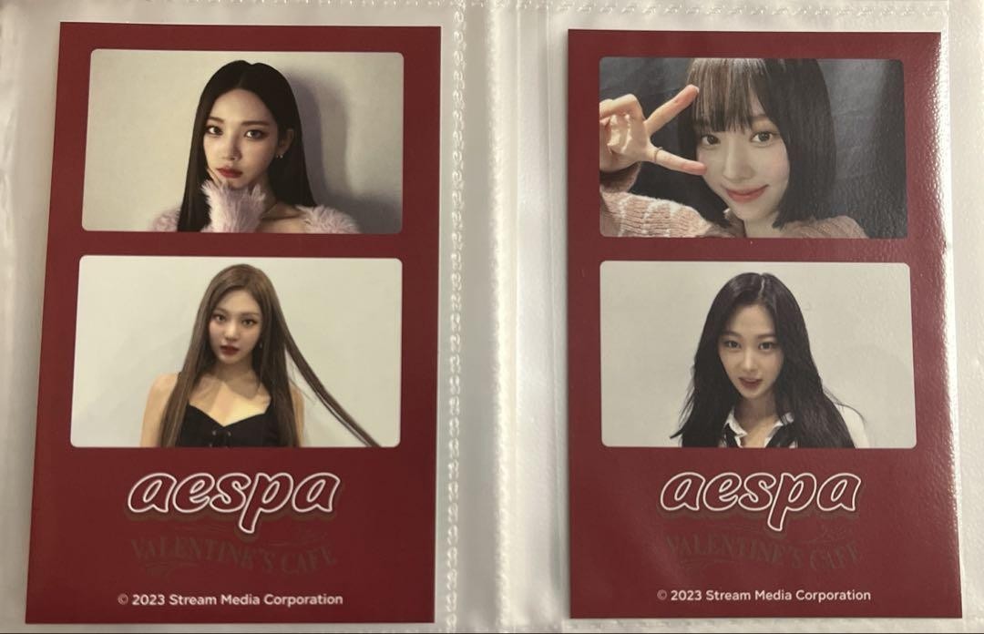 aespa バレンタインカフェ　トレカ　ステッカー Aespa Valentine Cafe Stickers 2 Pieces | eBay