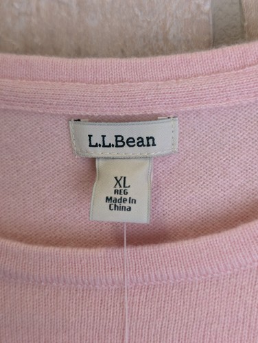 LL Bean Kaschmir hellrosa Pullover Damen XL klassischer Rundhalsausschnitt Strickpullover neu mit Etikett - Bild 3 von 9
