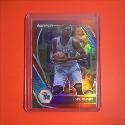 Panini 2021-22 Prizm Draft Picks Joel Embiid #59 Red Prizm /299 Jayhawks