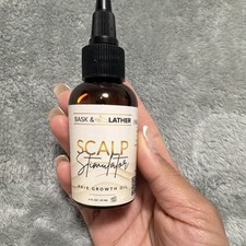 Bask  Lather Scalp Stimulator Hair Growth Oil Grapeseed Peppermint 2 fl oz