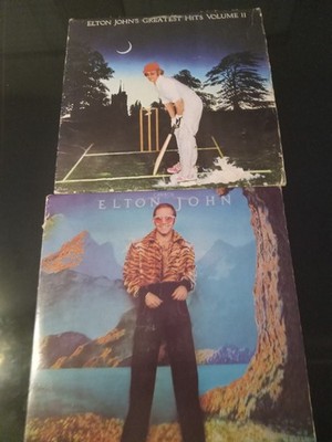 TWO ELTON JOHNS RECORD LP's Caribou 1974 And Greates Hits 1977.