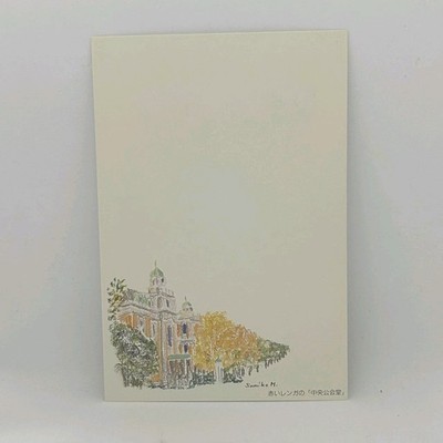 Japanese Scenery Postcard ''Red Brick Osaka Central Public Hall'' by Sumiko M
