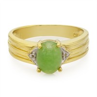 Cavill Ring Damen Sterling 925 Gelbvergoldet Chrysopras 0,75Ct Oval