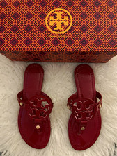Tory Burch Women s Red Patent Leather Thong S...