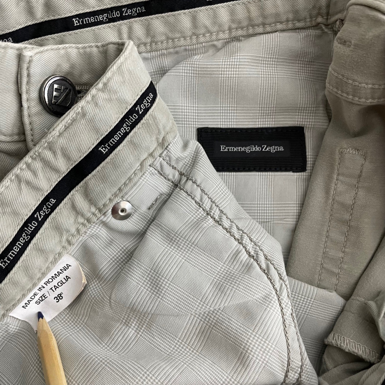 Ermenegildo Zegna 5 Pocket Flat Front Casual Chino Pants Mens 34x31 Gray