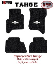2015-20 Chevy Tahoe Black Cutpile Carpet Floor Mat Set Wsilver Bowtie Fr 2015-20 Chevy Tahoe Black Cutpile Carpet Floor Mat Set Wsilver Bowtie Fr