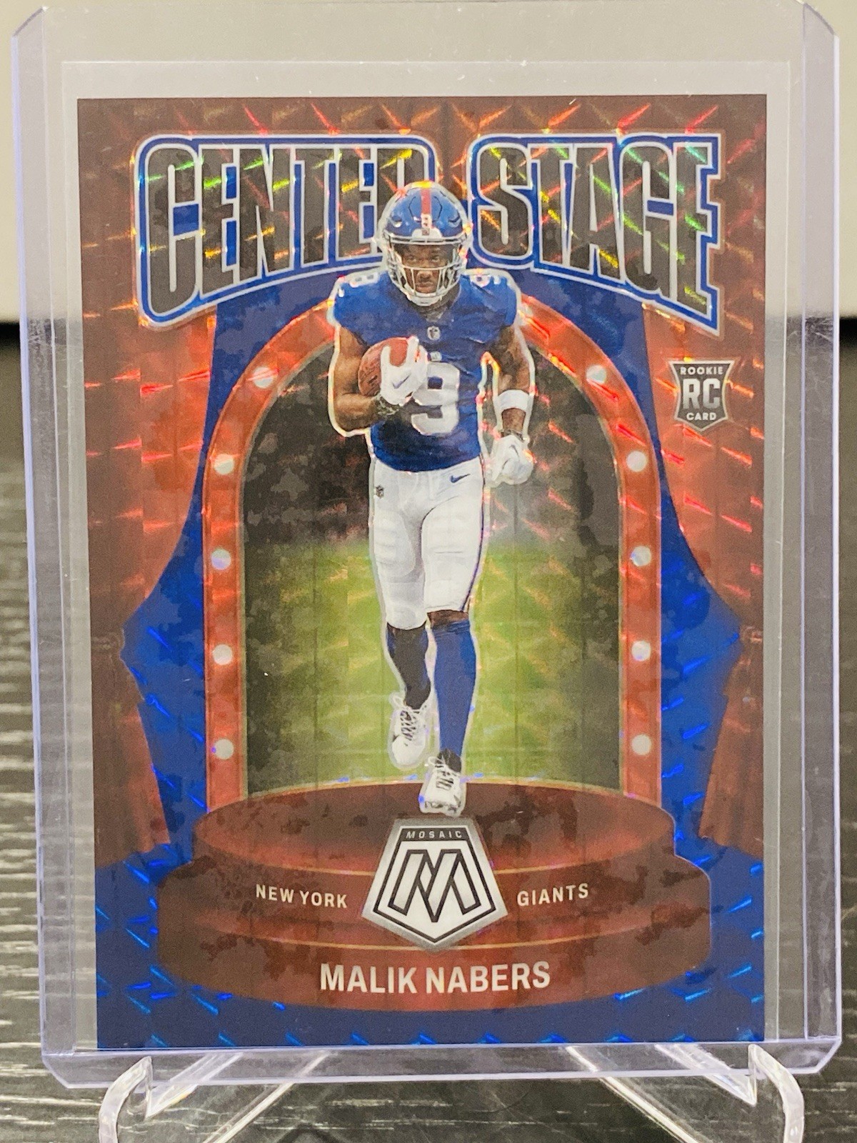 2024 Mosaic MALIK NABERS #3 RC Rookie Center Stage Blue Mosaic /99 - Giants