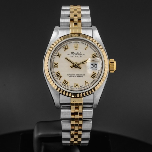 Rolex Lady-Datejust 26, 79173, Steel & Yellow Gold, Ivory Pyramid Roman Dial,...