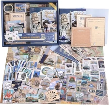 Scrapbooking Supplies Kit, Daily Life World Travel Scrapbook Kit for Bullet J...