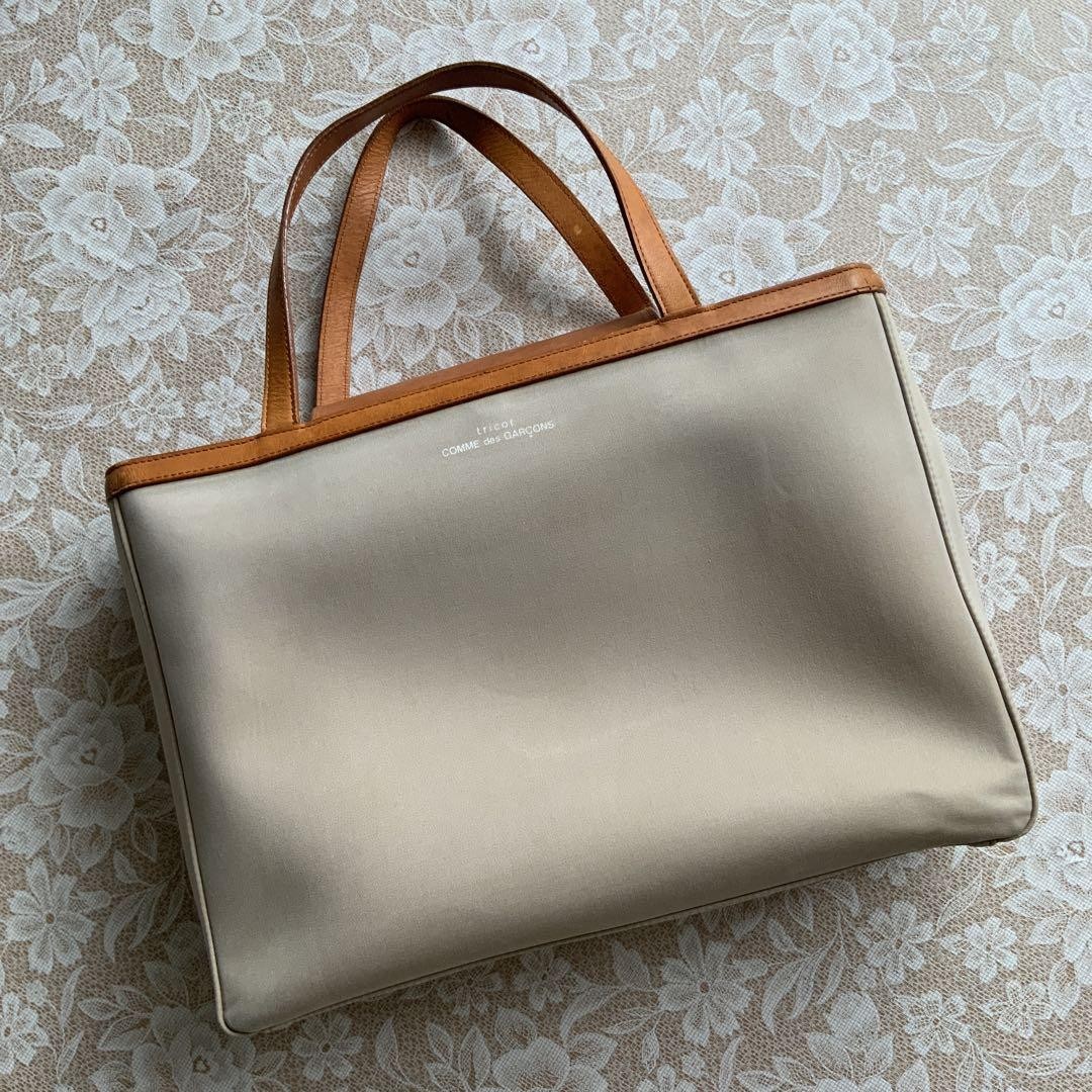 バッグ tricot comme des garcons hand bag Vintage tricot Comme Des Garcons Nylon Leather Tote Bag