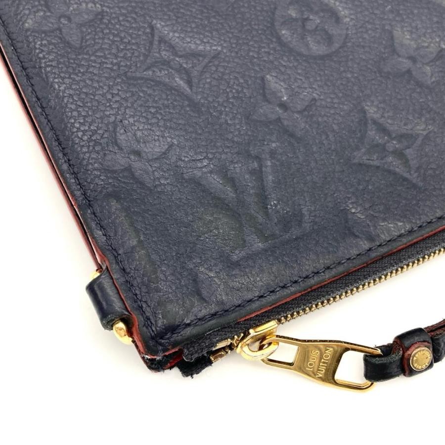 LOUIS VUITTON Pochette Melanie MM M68706 Navy Monogram Embossed