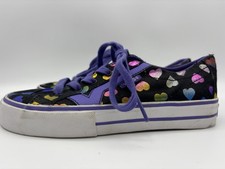 VANS Youth US 1 EU 31.5 Rainbow Hearts Black Sk8 Purple Lace Up Sneakers Shoes