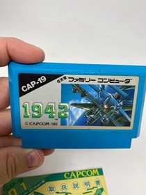 1942 Famicom Cartridge & Manual Capcom 1985 Nintendo JPN Japan Region Locked