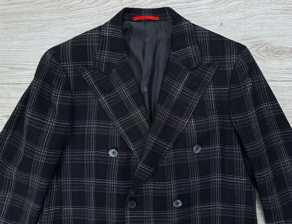 Chaqueta a cuadros Isaia "Hopsack Silk" Cortina 2022 $5995 doble pecho 40R 38R 50R Foto 3 de 4