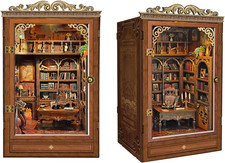 DIY Book Nook Kit,Diy Miniature Dollhouse Kit,Vintage 3D Puzzle Collector'S Libr