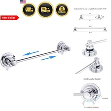 Suction Cup Extendable Towel Bar 17-29 Inch Stainless Steel Polished Chrome
