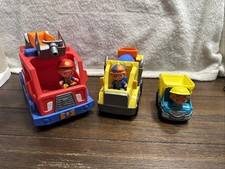 Blippi 3 Vehicle Lot Fire Trick, Cement Truck And Dump Truck With 2 Figures